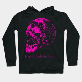 Papa Hash Apparel: Yawning Skull Pink Hoodie